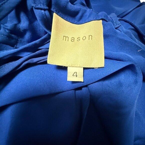 Mason Blue Silk Dress SZ 4 Cocktail Party - Picture 5 of 6